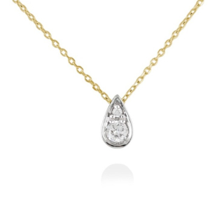 Colgante gota de agua en Oro blanco con diamantes