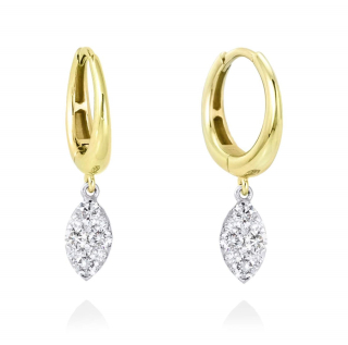 Pendientes ARO Pavé Marquise Oro amarillo 