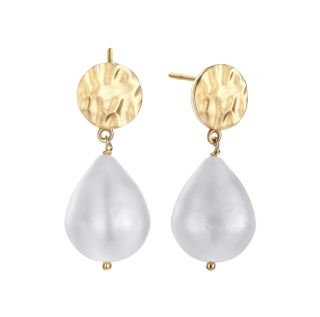 Pendientes plata dorada y perla