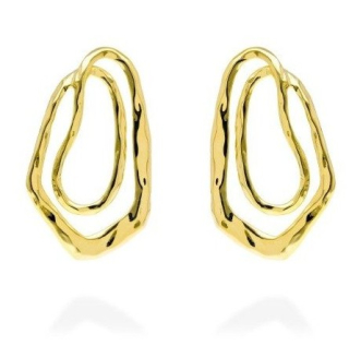 Pendientes plata dorada aros GUGGENHEIM