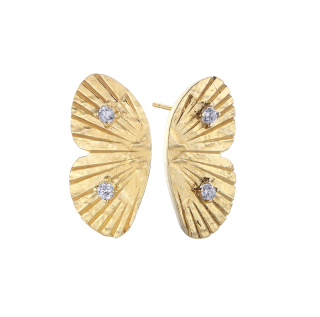 Pendientes plata dorada simetria mariposa