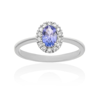 Anillo Oro Blanco con Tanzanita