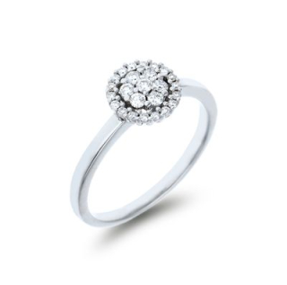 Anillo Oro Blanco con orla de Diamantes