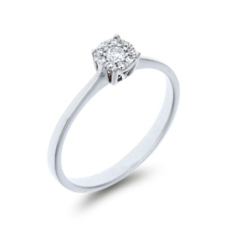 Anillo Oro Blancon con diamantes en pavé