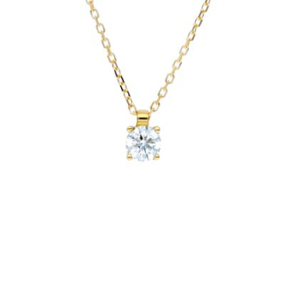 Colgante punto de Diamante en Oro Amarillo