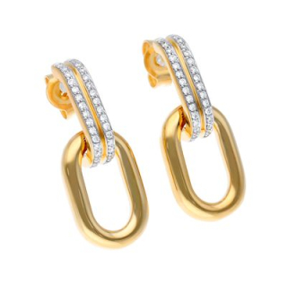 Pendientes de Oro bicolor con diamantes