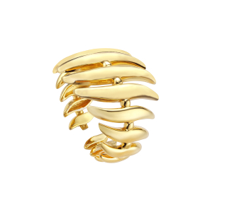 Anillo plata dorada ondas Edición Limitada