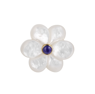 Broche de plata dorada con madre perla. Edición Limitada