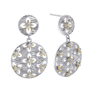 Pendientes de plata con estrellas en dorado